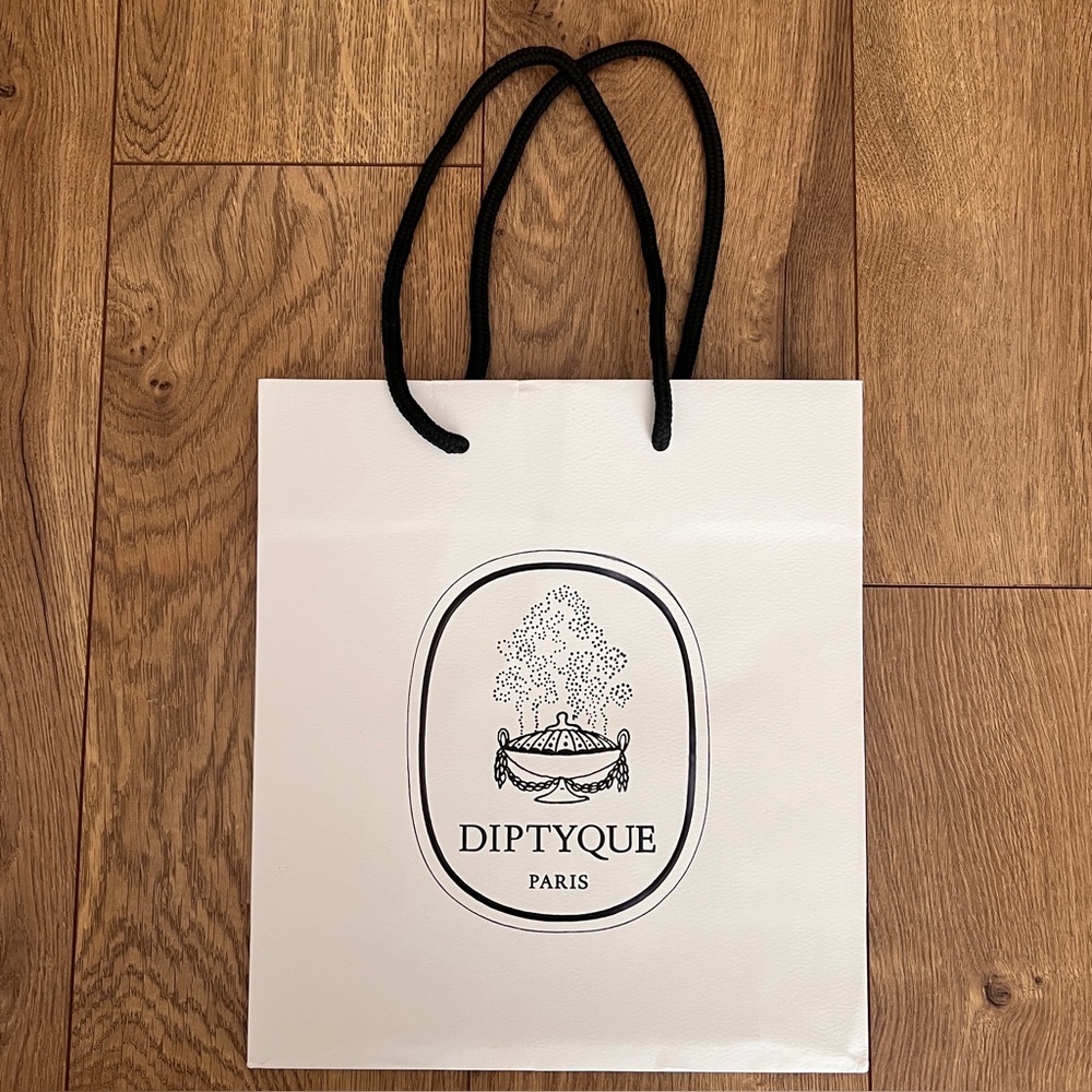 Diptyque White and Black Logo Shopping Gift Bag